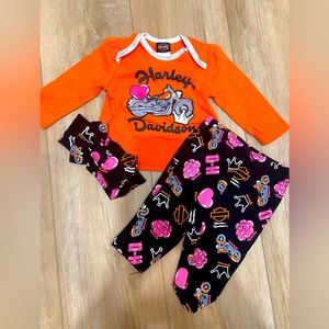 *****SOLD***** Harley Davidson Baby Girl Outfit